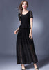 Vestido Longo Peplum de Renda