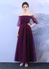 Vestido Longo de Festa Tule com Ombro de Fora