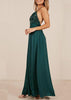 Vestido Longo de Festa Verde Escuro com Paete