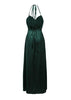 Vestido Longo de Festa Verde Escuro com Paete