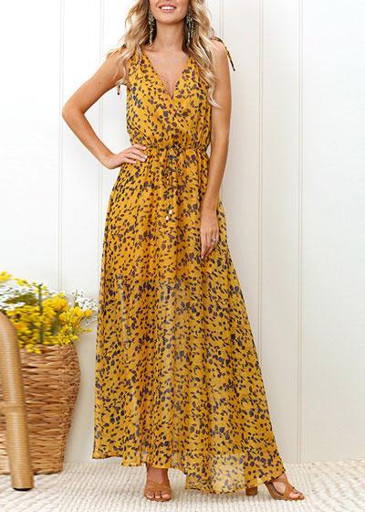 Vestido Longo com Estampa de Leopardo