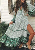Vestido Longo Estampado com Manga Estilo Boho