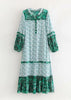 Vestido Longo Estampado com Manga Estilo Boho