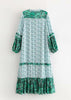 Vestido Longo Estampado com Manga Estilo Boho