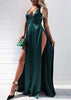 Vestido Cetim Longo com Fenda