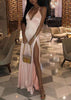 Vestido Cetim Longo com Fenda