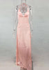 Vestido Cetim Longo com Fenda