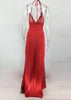 Vestido Cetim Longo com Fenda