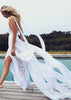 Vestido Longo de Festa Chiffon com Renda