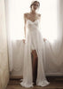 Vestido Longo de Festa Chiffon com Renda