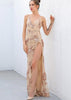 Vestido Tule Bordado com Paetês para Festa