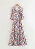 Vestido Envelope Longo Estampado