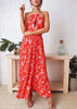 Vestido Longo Frente Unica Decote Gota Estampado
