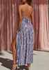 Vestido Longo Frente Unica Decote Gota Estampado