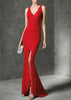 Vestido Longo Sereia Renda Vermelho com Fenda