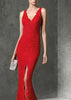 Vestido Longo Sereia Renda Vermelho com Fenda