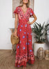 Vestido Envelope Longo Estampado Estilo Boho
