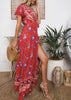 Vestido Envelope Longo Estampado Estilo Boho
