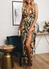 Vestido Longo Frente Unica Estampado com Fenda