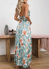 Vestido Longo Frente Unica Estampado com Fenda