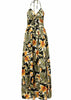 Vestido Longo Frente Unica Estampado com Fenda