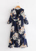 Vestido Longo Estampado com Fenda Lateral com Short