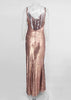 Vestido Longo Paete com Fenda e Costa Aberta