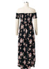 Vestido Longo Estampado Ombro a Ombro