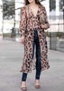 Vestido Longo Estampado com Botão na Frente
