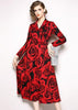 Vestido Midi Vermelho Manga Longa