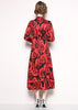 Vestido Midi Vermelho Manga Longa