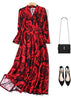 Vestido Midi Vermelho Manga Longa