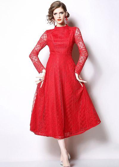 Vestido de Renda Midi Evase Moda Evangelica