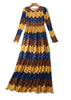 Vestido de Renda Longo Evasê Manga Comprida