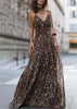Vestido Longo de Alcinha Estampado Onça