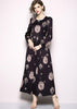 Vestido Longo de Crepe de Seda Estampado