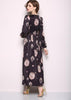 Vestido Longo de Crepe de Seda Estampado