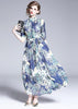 Vestido Longo Estampado Gola Alta Moda Evangelica
