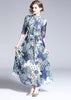 Vestido Longo Estampado Gola Alta Moda Evangelica