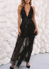 Vestido de Tule Bordado Longo para Festa