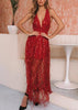 Vestido de Tule Bordado Longo para Festa
