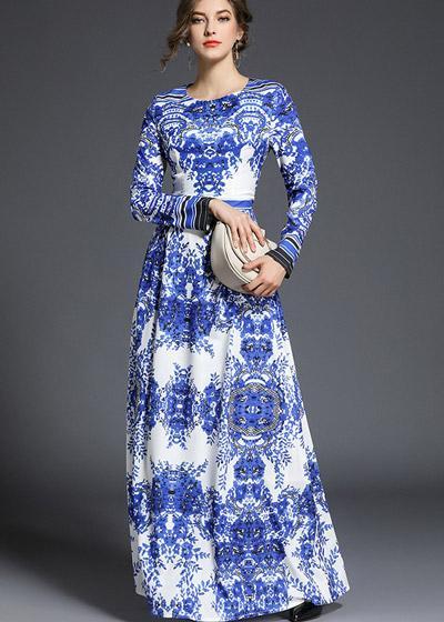Vestido Longo Estampado com Manga para Casamento