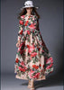 Vestido Longo Estampado Manga Longa Casual
