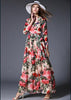 Vestido Longo Estampado Manga Longa Casual