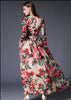 Vestido Longo Estampado Manga Longa Casual