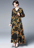 Vestido Longo Estampada Decote Transpassado