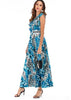 Vestido Longo com Fenda e Babado Estampado