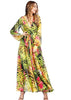 Vestido Esvoaçante Longo Estampado Floral com Manga