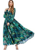 Vestido Esvoaçante Longo Estampado Floral com Manga