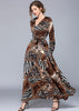 Vestido Longo Estampa Animal Print Manga Longa